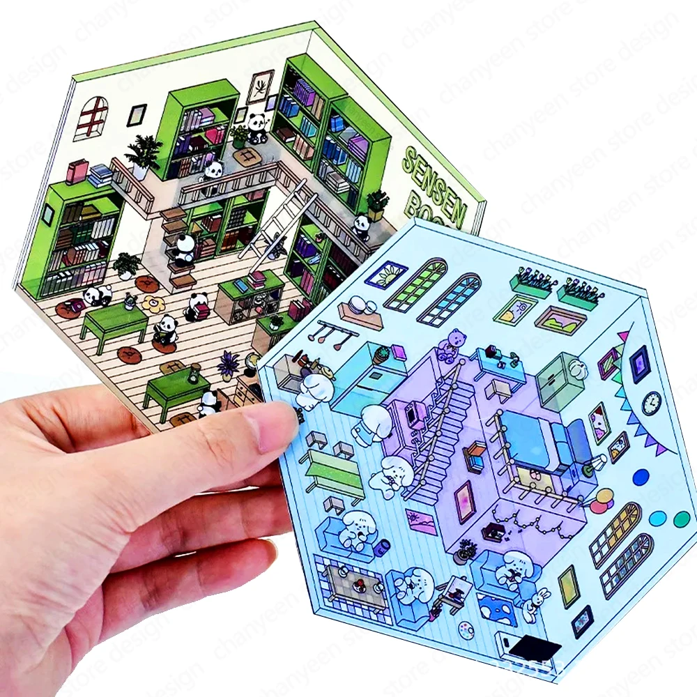 面白い 3D ステッカー漫画ポケット DIY シーン DIY キャビンシーンスタッキングと貼り付けギフト子供子供学生