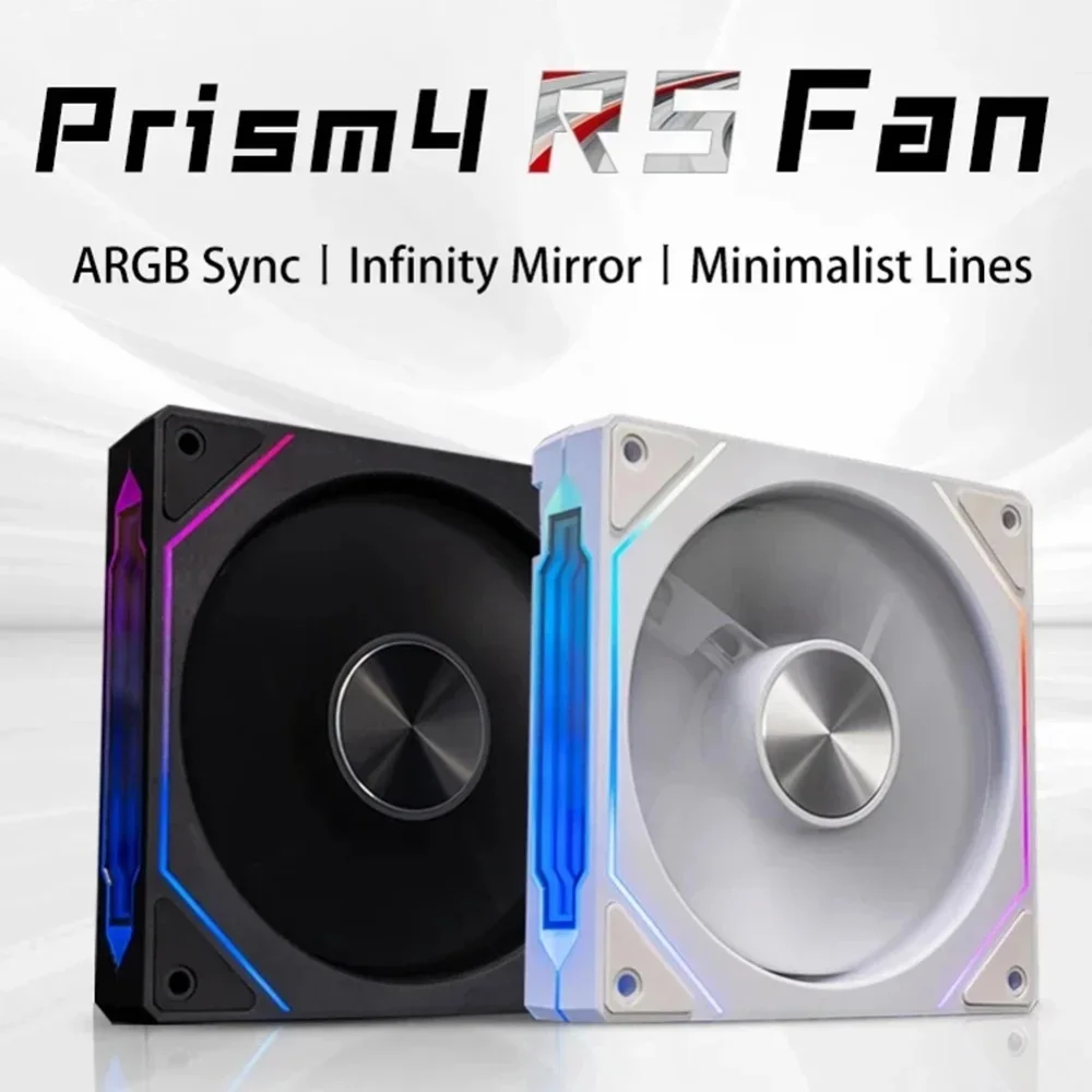 PRISM 4 PRS ARGB ventilador de CPU 4PIN PWM ventilador de chasis silencioso 120mm espejo infinito 5V 3PIN placa base sincronización de luz ventilador enfriador
