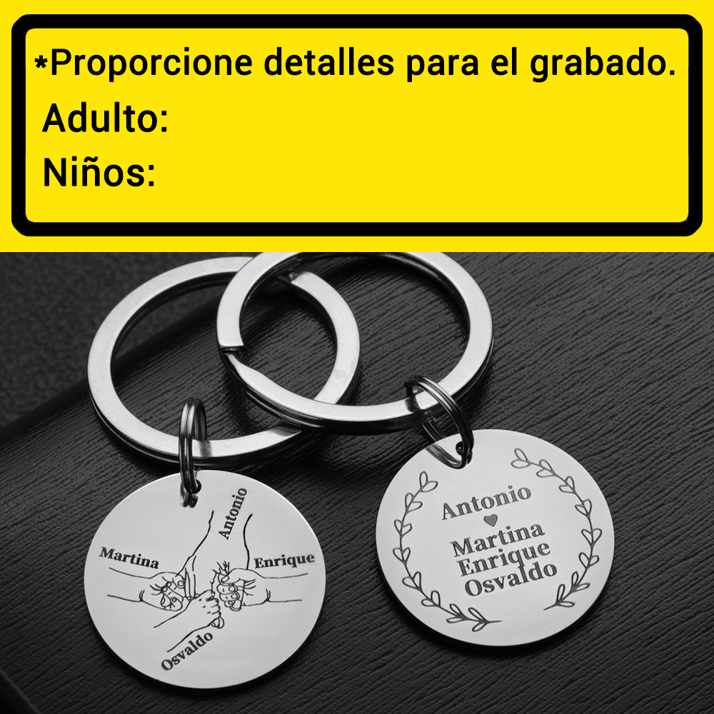 Llavero personalizado con nombre personalizado, Día de la madre del padre, papá, mamá, llaveros, anillos para colgante de coche, regalos de amor P026S