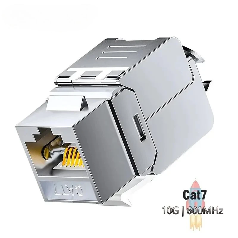 ZOERAX Cat6a Cat7 Keystone Jack Cat7 RJ45 STP Tool-Less Type Zinc Alloy Module Jacks Adapter Coupler for 22 to 26 AWG