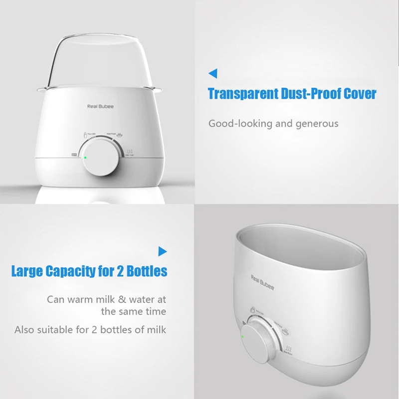 Real Bubee Baby Bottles Milk Warmer Food Heater 5-Minute Fast Warming Precise Temperature Control Double Milk Warmer EU PLUG