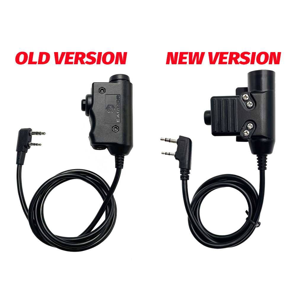 Adaptador de auriculares con enchufe de Cable PTT táctico para Kenwood Baofeng UV-5R UV-5RE Plus BF-888S Walkie Talkie Ham Radio