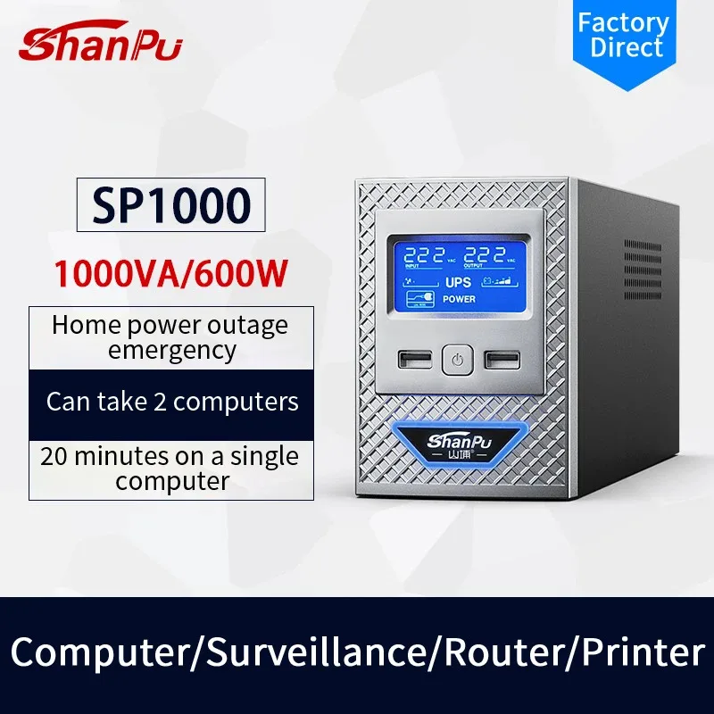 เวลาจัดส่งสั้นออฟไลน์ 1000va 2000va 3000va Line Interactive Backup Ups อุปกรณ์สําหรับคอมพิวเตอร์พีซี