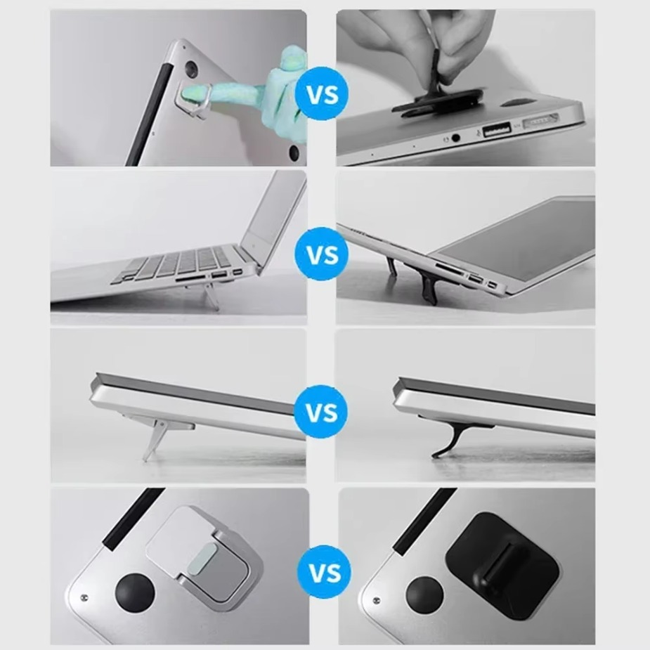 Suporte invisível autoadesivo para teclado de computador portátil, mini suporte dobrável para laptop e elevador de teclado para mesa