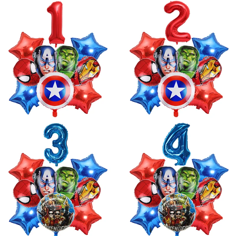 1Set Marvel Avengers Alliance Spider Man Hulk Aluminium Folie Ballon kinder Geburtstag Party Dekoration Iron Man Hero Ball geschenk