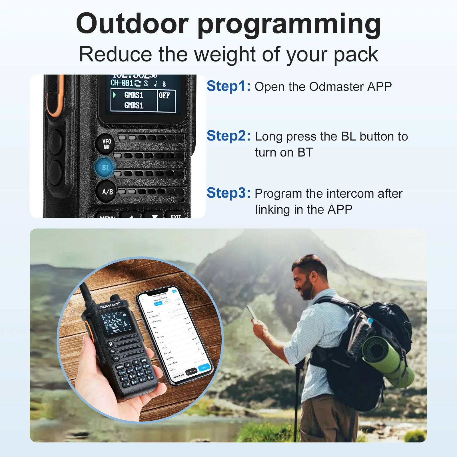 Walkie Talkie TIDRADIO TD H8 de 3. a generación, 10W, banda AM, conexión de largo alcance, aplicación de teléfono, programación inalámbrica, USB-C de doble banda, Ham GMRS