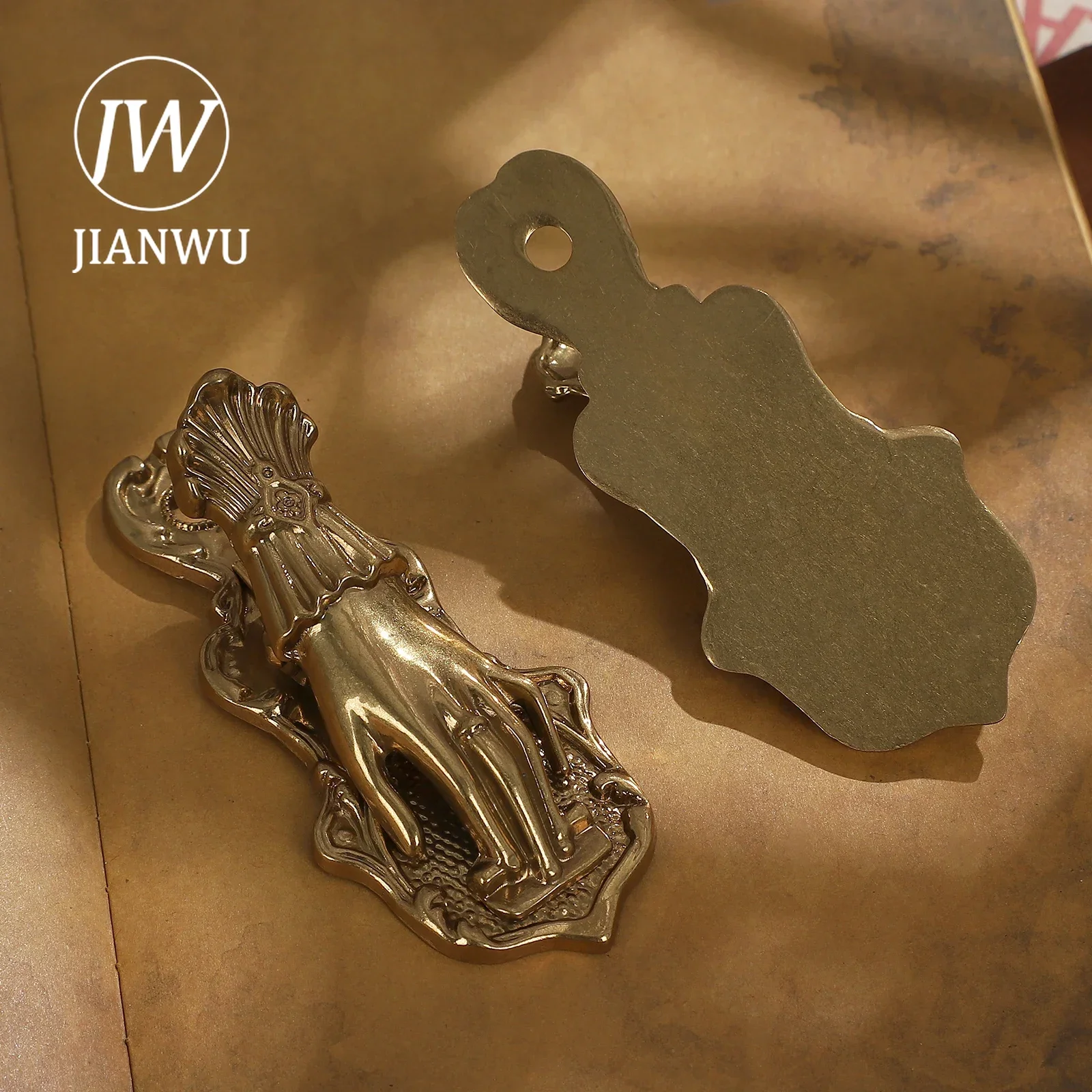 JIANWU 빈티지 레이디의 손 합금 클립 빌 클립 오래된 여행 노트 클립 크리 에이 티브 DIY 저널 도구 학생 용품 편지지