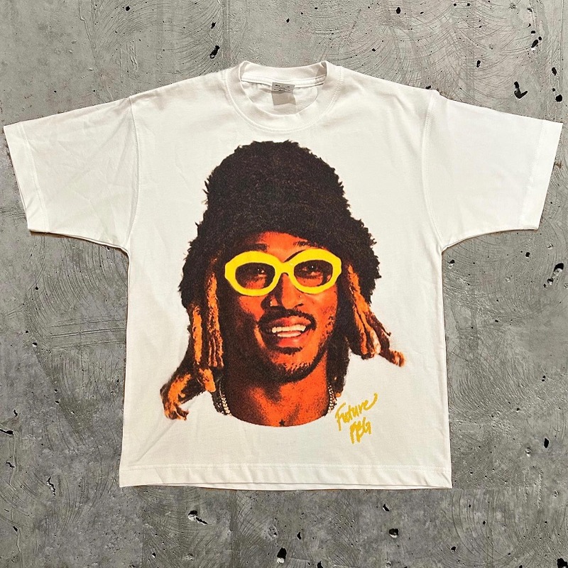 Y2k ヨーロッパと米国の新しい夏のメンズ Tシャツポートレートプリント原宿ヒップホップ人格ファッションカップルシャツ