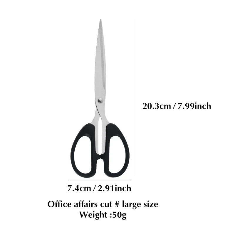 7.9" Scissors, Stainless Steel Blades, Soft Grip Handle, Suitable for Households,Offices and Schools, All Purpose
