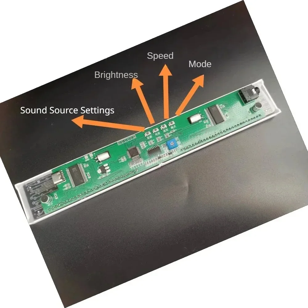 NUOVO display a spettro bianco a 30 segmenti LED Display dello spettro musicale controllato dal suono Pickup Luce ambientale Luce del ritmo atmosferico