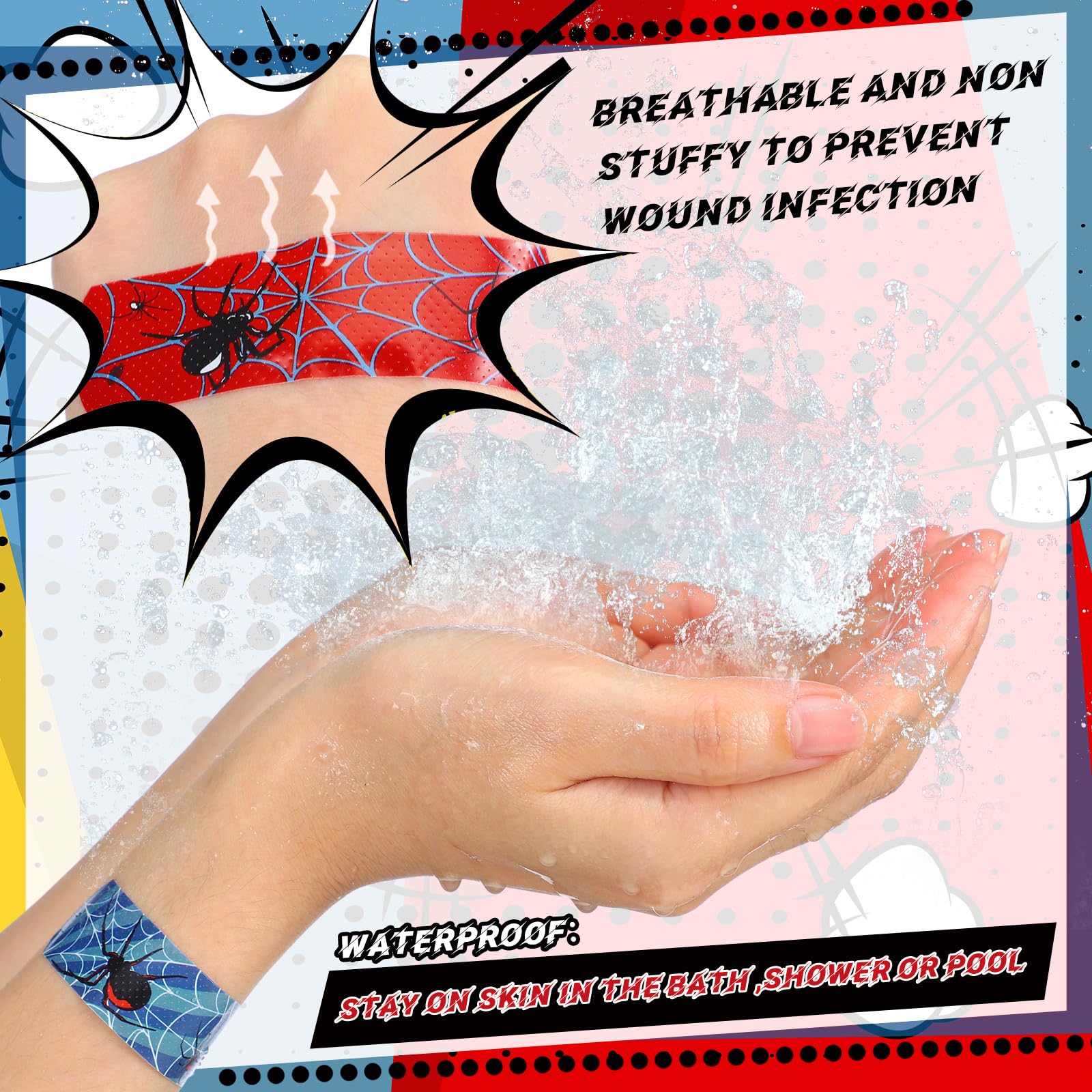 30/50pcs Cartoon Cute Spider Band Aid Wound Dressing Patch Plaster Skin Tape First Aid Disposable Breathable Adhesive Bandages