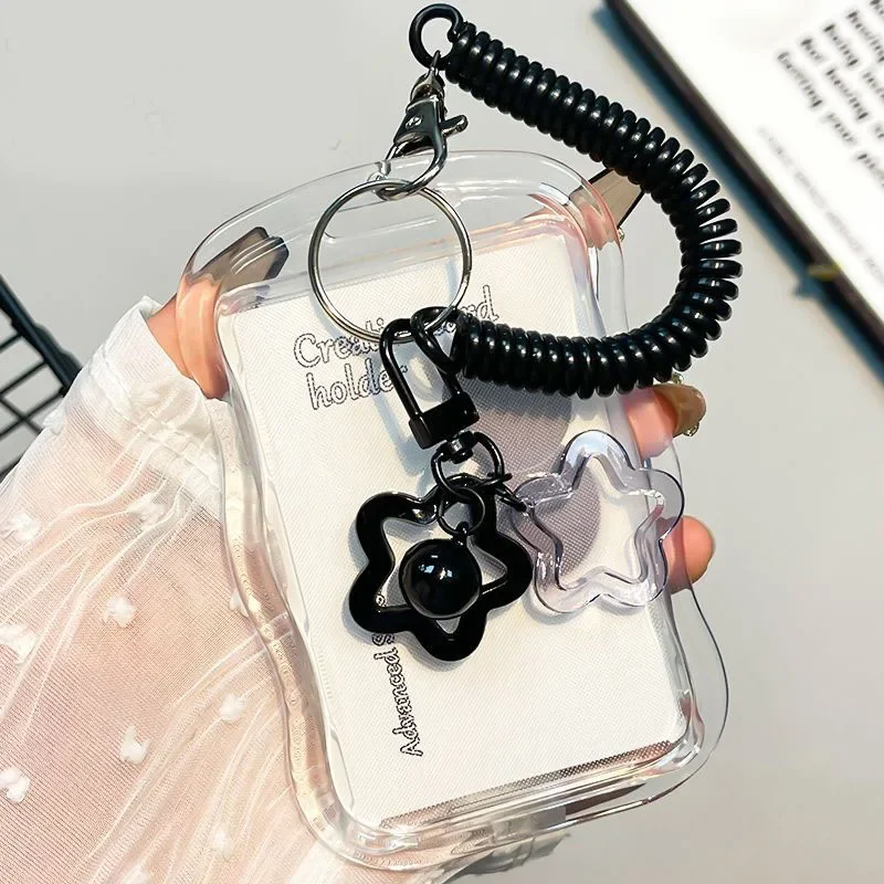 Bus Card Student Card Case Photo Protector Creative Design Kpop Photocard Holder Transparent Card Holder Keychain Photo Sleeves
