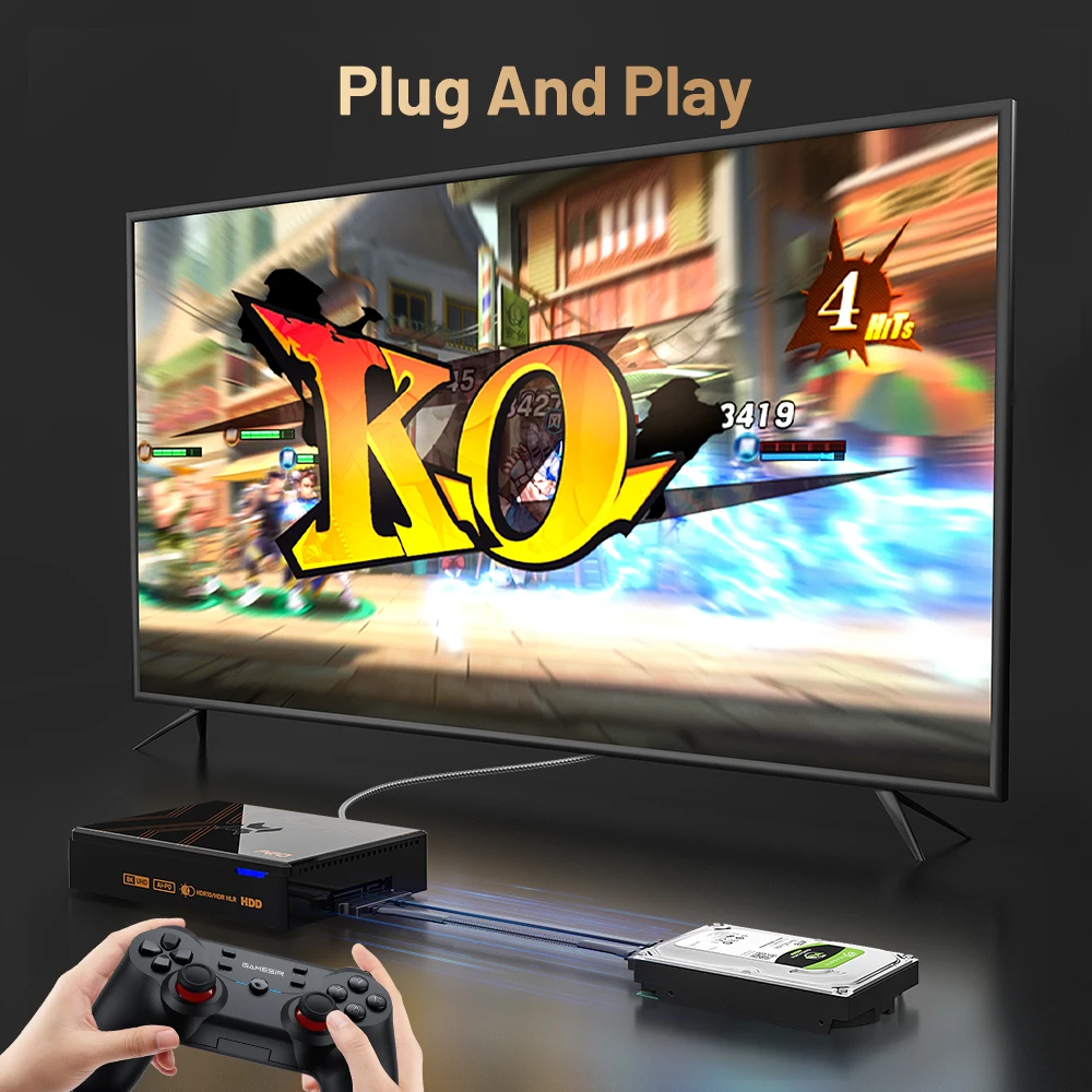 Kinhank Super Console X5 PRO Consola de videojuegos retro RK3588 8GDDR4 con 4T HDD 16000+ juegos Plug and Play para PS2/PS1/SS/DC/N64