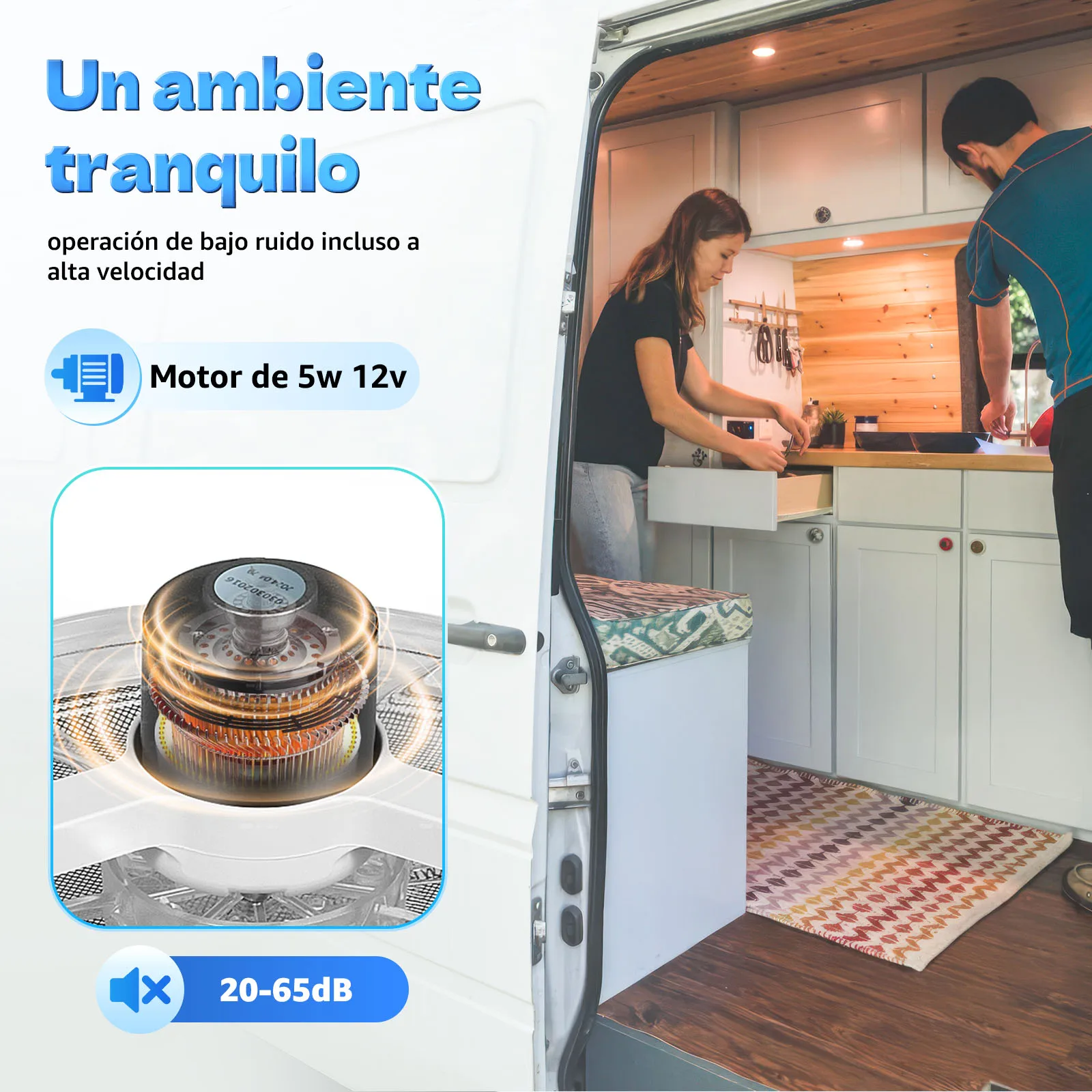 Wohnwagen-Dachlüftungsventilator für Wohnmobile, lichtdurchlässiges Fenster, Wohnmobil-Lüftung, automatischer Abluftventilator mit LED-Licht, 12 V