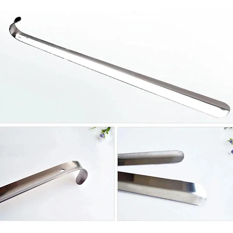 52 centimetri Extra Lungo Calzascarpe In Acciaio Inox Argento Metallo Scarpe di Rimozione Calzascarpe Sollevatore Aiuto Antiscivolo Scarpa Tirare Strumento Calzascarpe