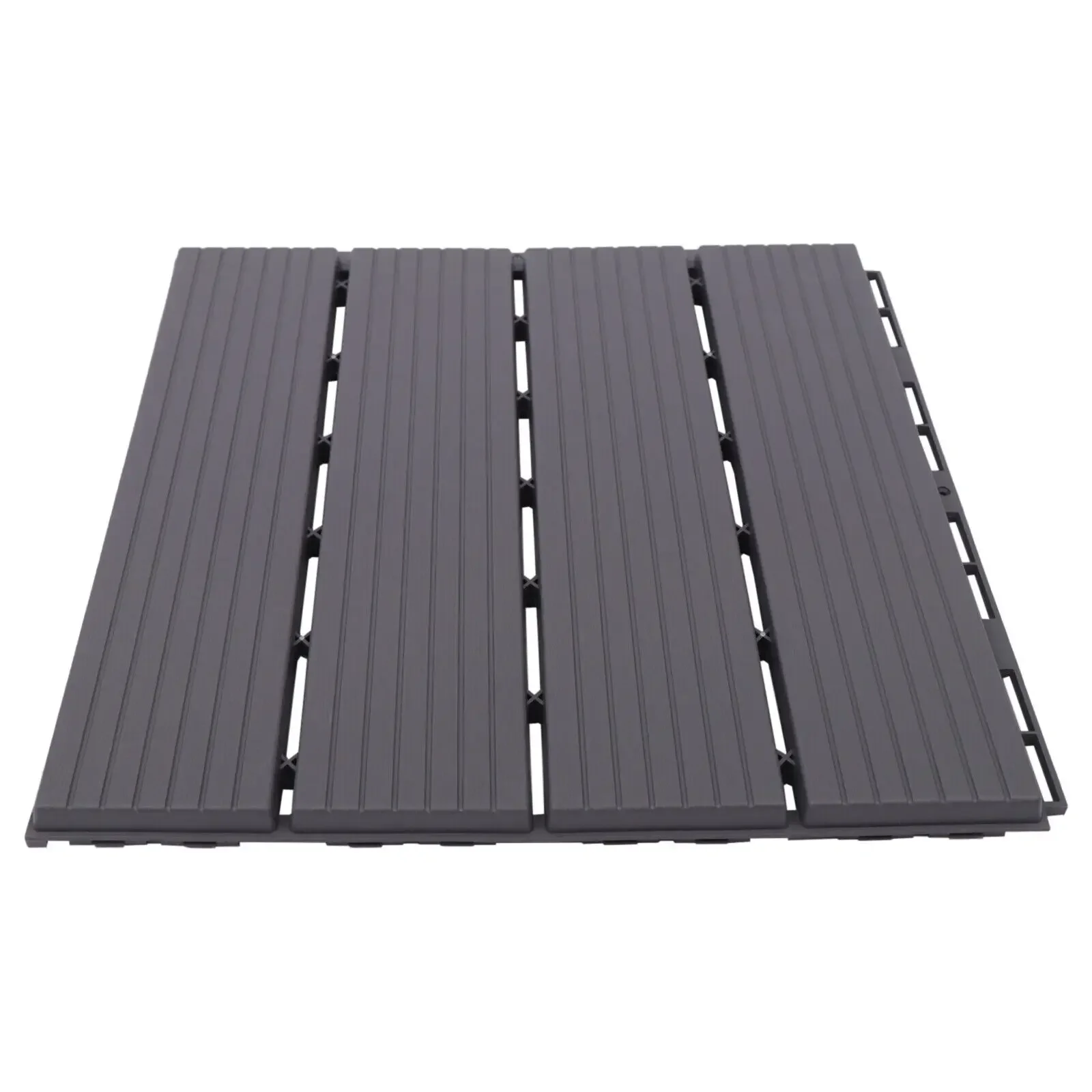 Confezione da 22 piastrelle per pavimenti in legno duro per patio, piastrelle per pavimenti ad incastro per esterni in PP, piastrelle per patio ad incastro per terrazze, balconi