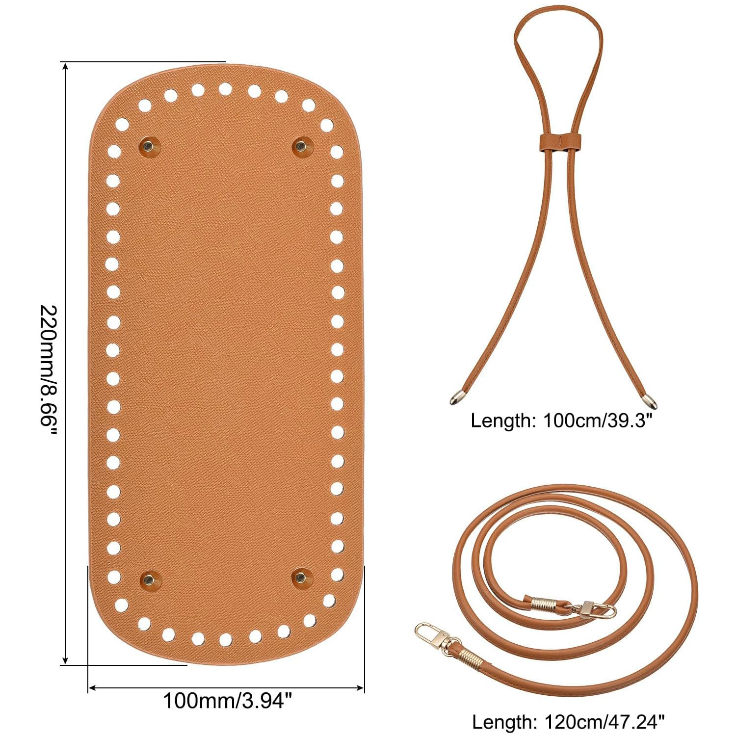 Kit per la creazione di borse fai-da-te da 3 pezzi con base per borsa a secchiello in pelle PU a catena e tracolla Accessori per borse all'uncinetto ﻿