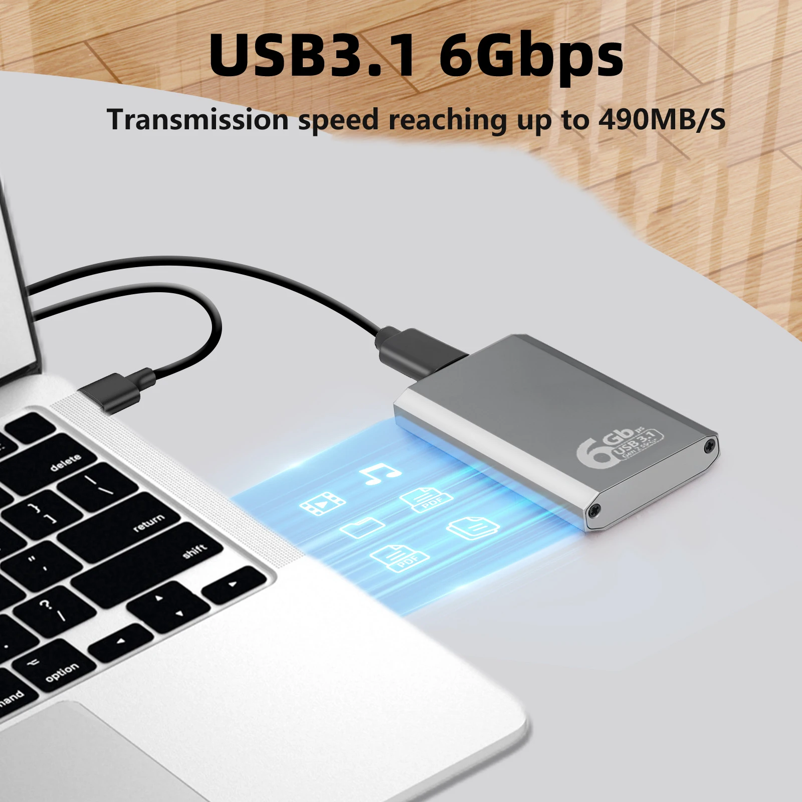 Корпус-адаптер MSATA к USB 3.1 Gen2 10 Гбит/с SSD с портом типа C для внутреннего твердотельного накопителя mSATA Жесткий диск