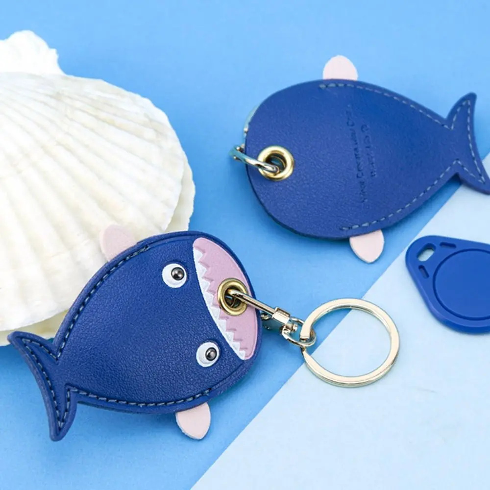 Utile pelle per Airtag Custodia protettiva per scheda di controllo accessi con portachiavi Porta carte con badge di frutta dei cartoni animati