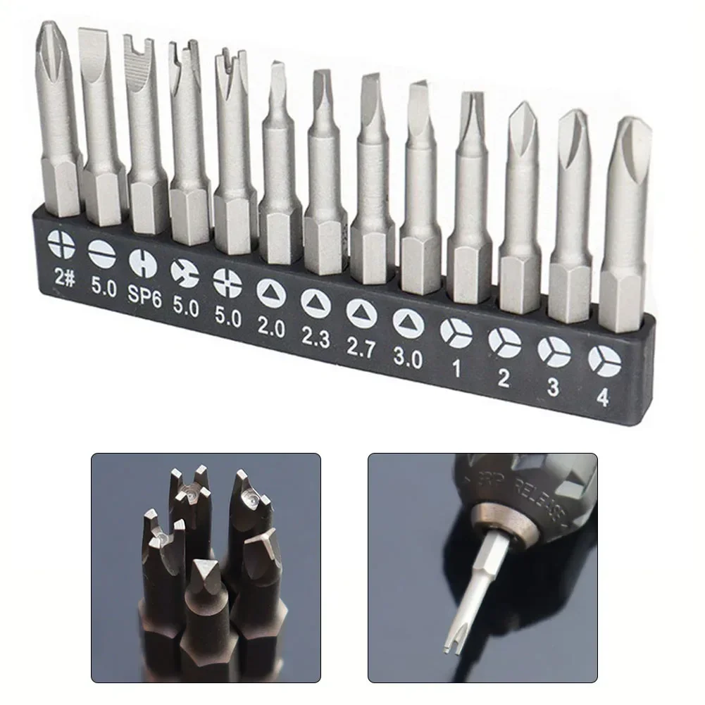 Precision Y U Shaped Triangle Screwdriver Magnetic Bit 1/4in Inner Cross Three Points Screw Driver Security Tip For Power Drill