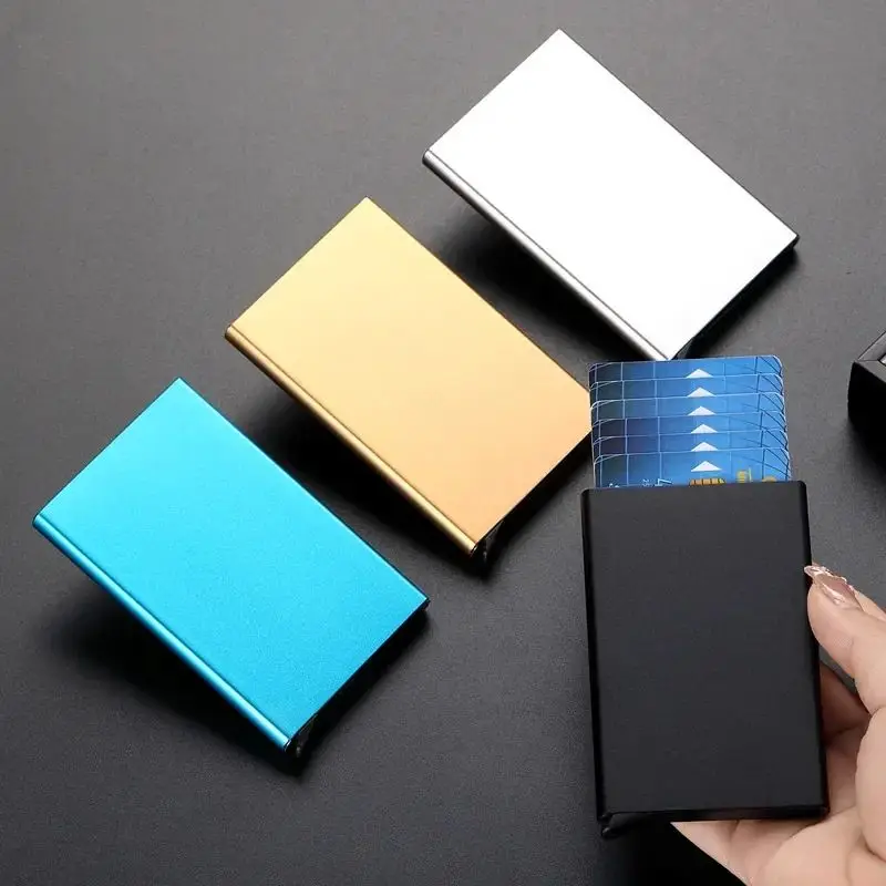 Rfid Smart Wallet Card Holder Metal Thin Slim Men Women Wallets Pop Up Minimalist Wallet Small Black Purse Vallet Walets for Men
