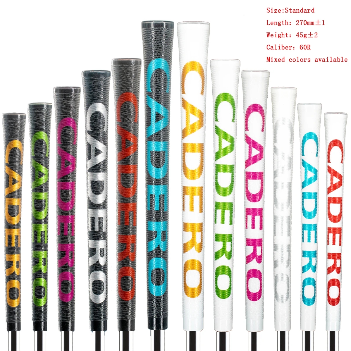 10 ชิ้น/เซ็ต Golf Grips CADERO 2X2 AIR NER คริสตัลมาตรฐาน Golf Club Grips 12 สีผสมสีม