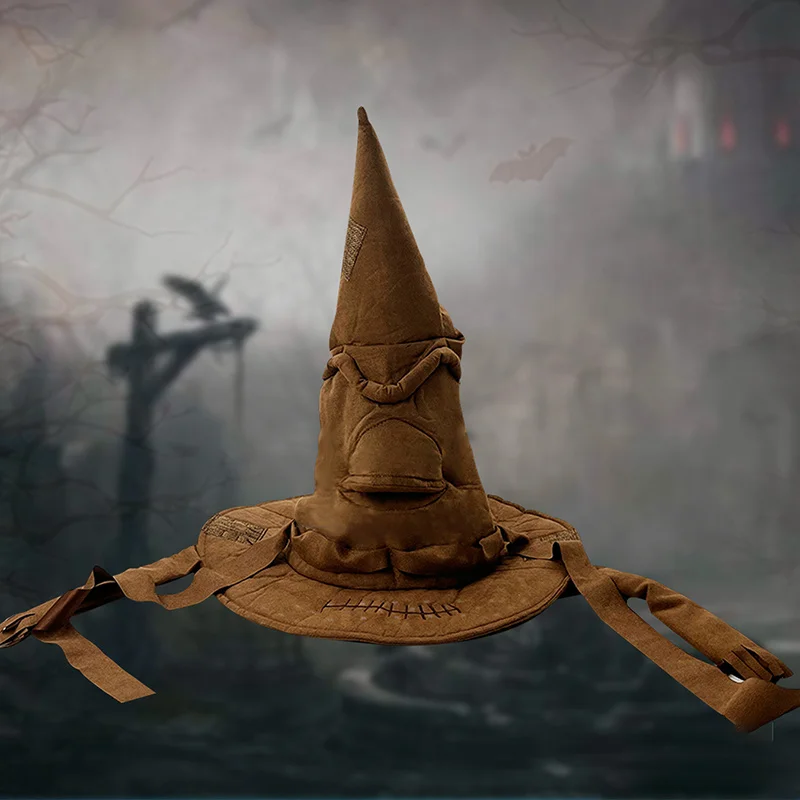 อะนิเมะภาพยนตร์ตัวช่วยสร้างแม่มดหมวก Potters Sorting หมวกหนัง Halloween Party Props แต่งตัวหมวกคอสเพลย์เครื่องแต่งกายอุปกรณ์เสริม