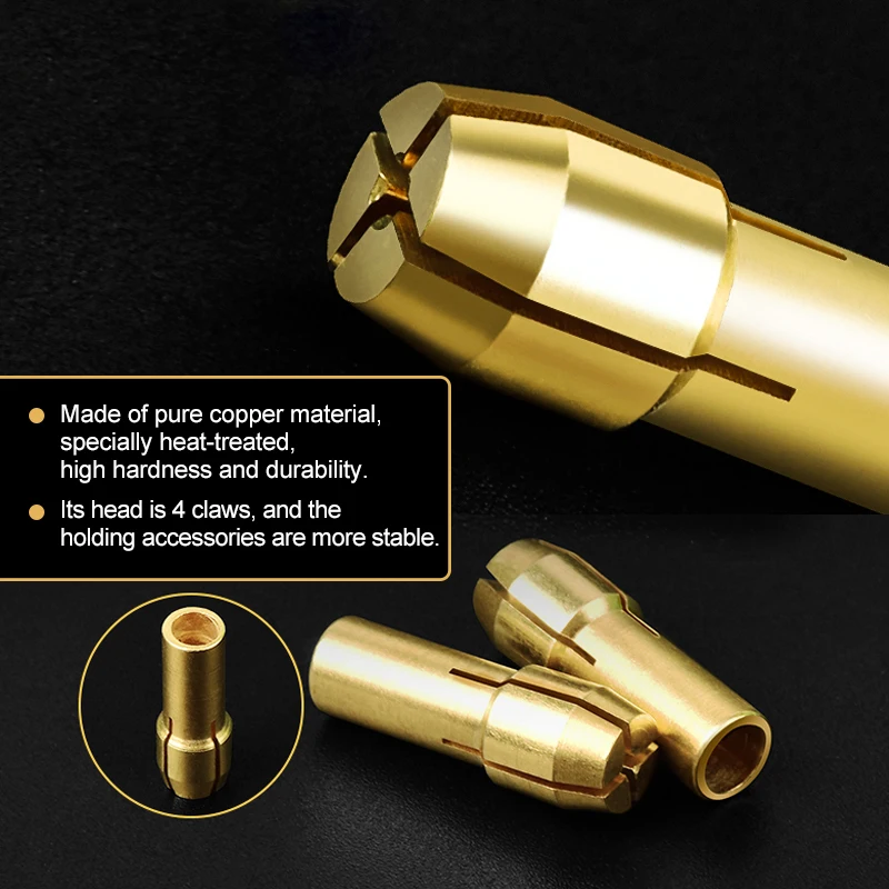 XCAN Mũi Khoan Mini Collet Chuck 10 Chiếc 0.5-3.2Mm Đường Kính 4.8Mm Vỏ Đồng Chucks Dremel Rotary dụng Cụ Điện Phụ Kiện Dụng Cụ