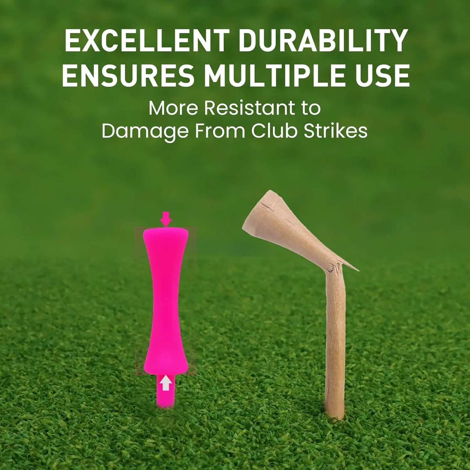 Tees in plastica per castello da golf Step Down infrangibili misti o stesso valore di altezza 50 pezzi, 2 3/4, 2 1/4, 2, 1 3/4, 1 1/2 pollice di lunghezza