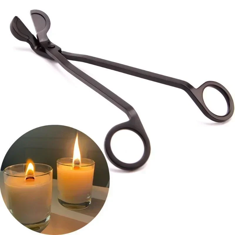 Recortador de mecha para velas de 18cm, tijeras de acero inoxidable, cortador de mecha, tijeras de núcleo de velas de cabeza redonda, herramientas hechas a mano