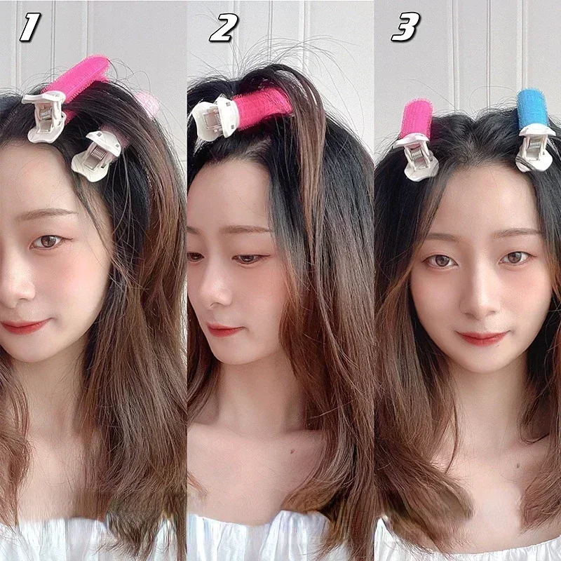 2 pçs franja raiz de cabelo grampos de cabelo fofos, balde de cabelo encaracolado estilo superior de pessoa preguiçosa, grampos de cabelo coreanos portáteis