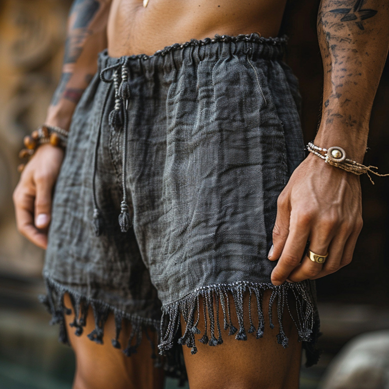 Short en coton pour hommes, ample, décontracté, Patchwork, été, loisirs quotidiens, respirant, cordon de serrage, plage, Vintage, fleurs