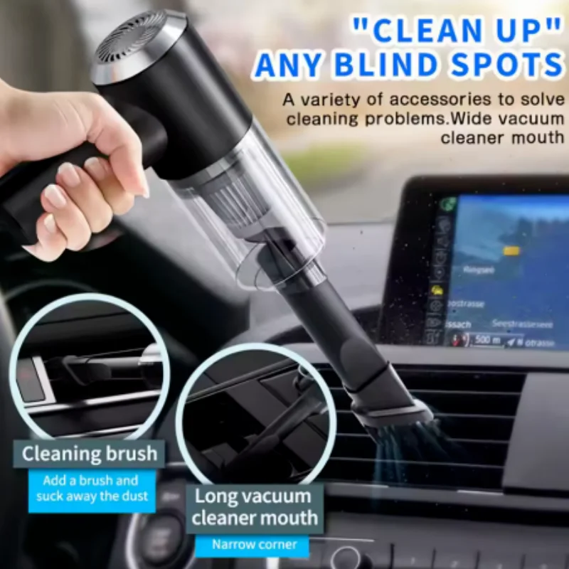 Aspirapolvere per auto senza fili 9000Pa Ricarica USB 1200mAh Apparecchio per la pulizia portatile Mini aspirapolvere umido e secco per uso domestico
