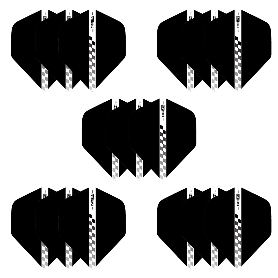 CyeeLife 15PCS Standard Dart Flights Nice Darts Flight Dardos Feather Outdoor Wing Tail Pattern