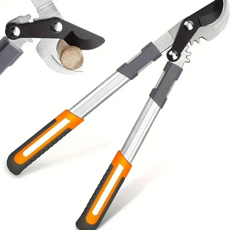 Bypass Pruning Shears 17.72 Inch, With Gear-Operated Cutting System, Cuts Branches, Thicker Than 30 Mm, SK-5 Steel Blade And Tef