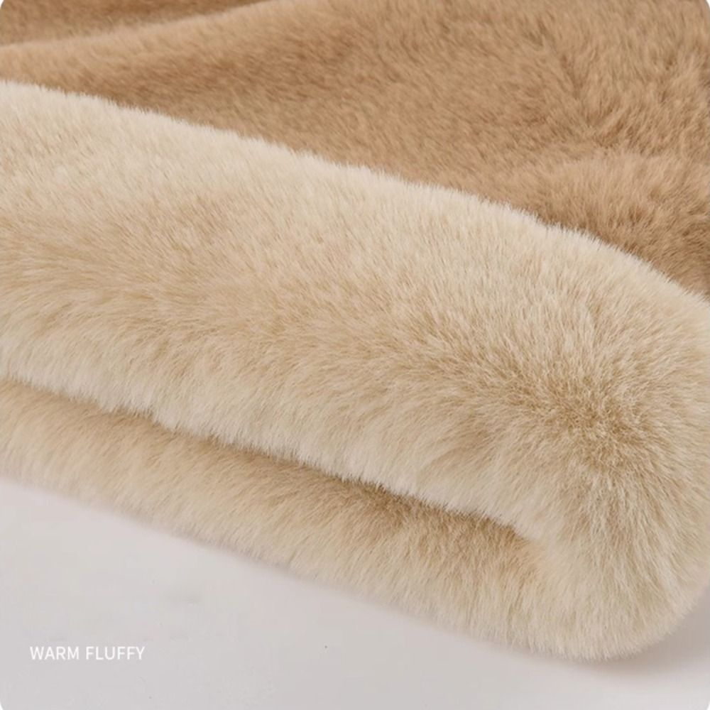 Casual Plush Integrated Cap Scarf Soft Plush Ear Protection Windproof Beanie Hat Scarf Thickening Hooded Scarf Neck Warmer New