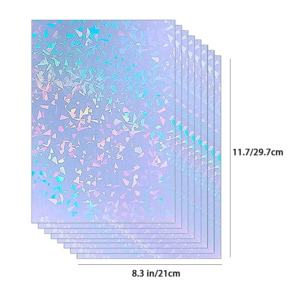 KRYON A4 20 Sheets Diamond Pattern Size:8.3x11.7 inch 210x297mm Holographic Sticker Paper Glitter Clear Cold Laminating Film