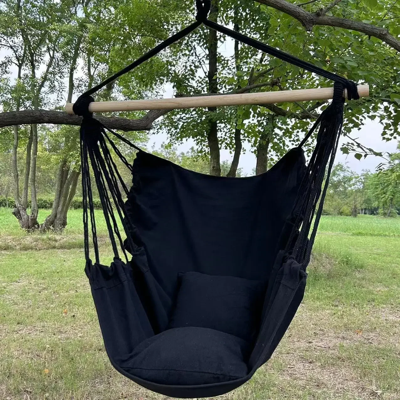 1pc loisirs tissu hamac chaise extérieure balançoire chaise hamac dortoir hamac chaise Anti renversement hamac avec sac de rangement