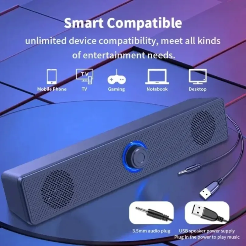 Bluetooth Long Wired Small Speaker Double Speakers High Volume Computer Mobile Phone Home TV Notebook Multimedia Desktop Speaker