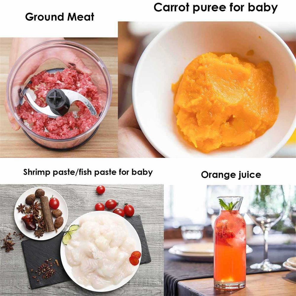 500 W elektrischer Stab-Stabmixer, 4-in-1-Handmixer, Edelstahlklinge, Gemüse, Fleisch, Eintauchen, Schneebesen, Entsafter-Set