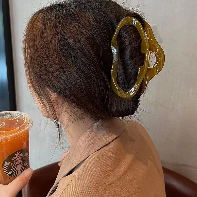 Elegante nuvens oco para fora garras de cabelo clipe feminino meninas geléia acrílico grampos de cabelo plástico presilhas acessórios para o cabelo