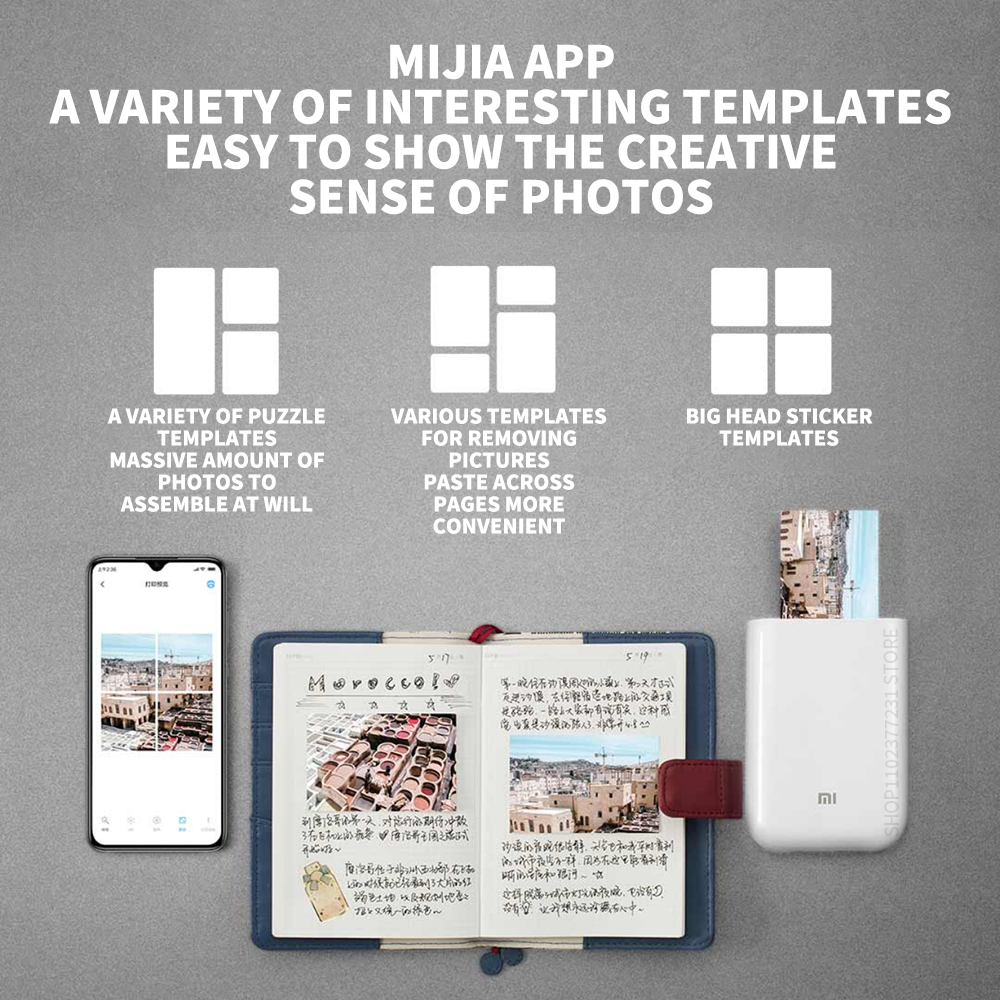 Xiaomi AR プリンタ 300dpi ポータブル写真ミニポケット DIY シェア 500mAh 画像プリンタポ​​ケットプリンタ Mihome アプリで動作