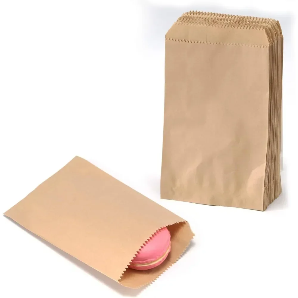 10x15cm,8x15cm,13x18cm, 4X6 pulgadas 50 Uds. Bolsa plana de papel Kraft bolsas de papel pequeñas para embalaje fiesta Navidad