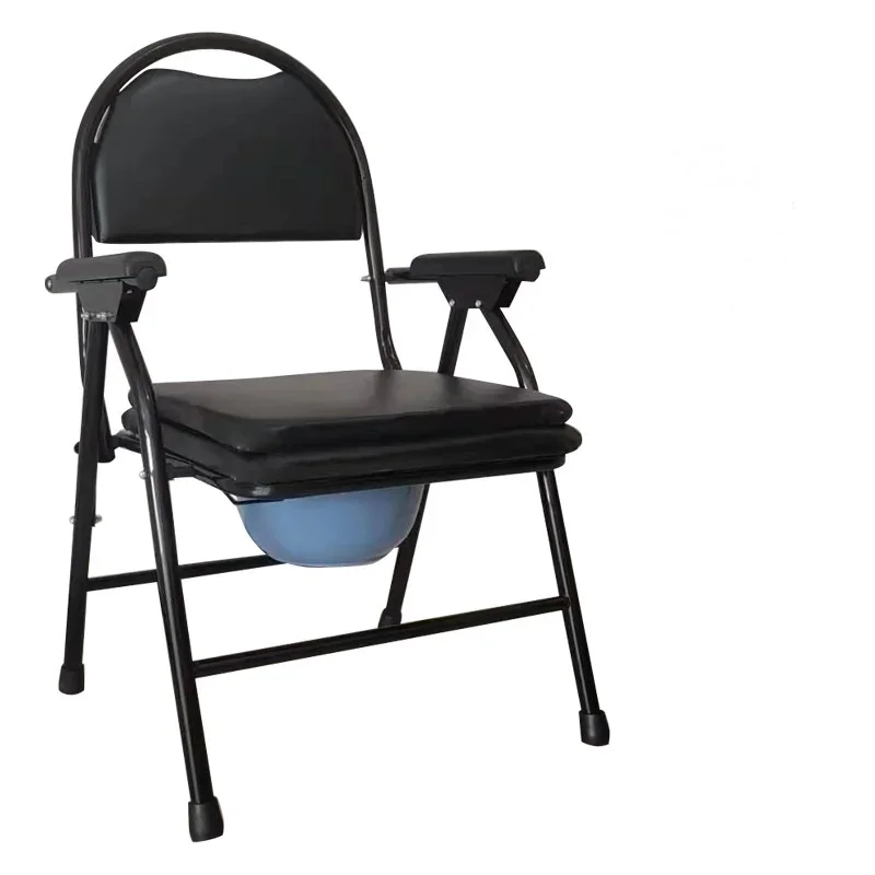 Silla cómoda de acero inoxidable con respaldo alto, silla médica gruesa antideslizante para el hogar, accesorio para caminar para mujeres embarazadas y ancianos