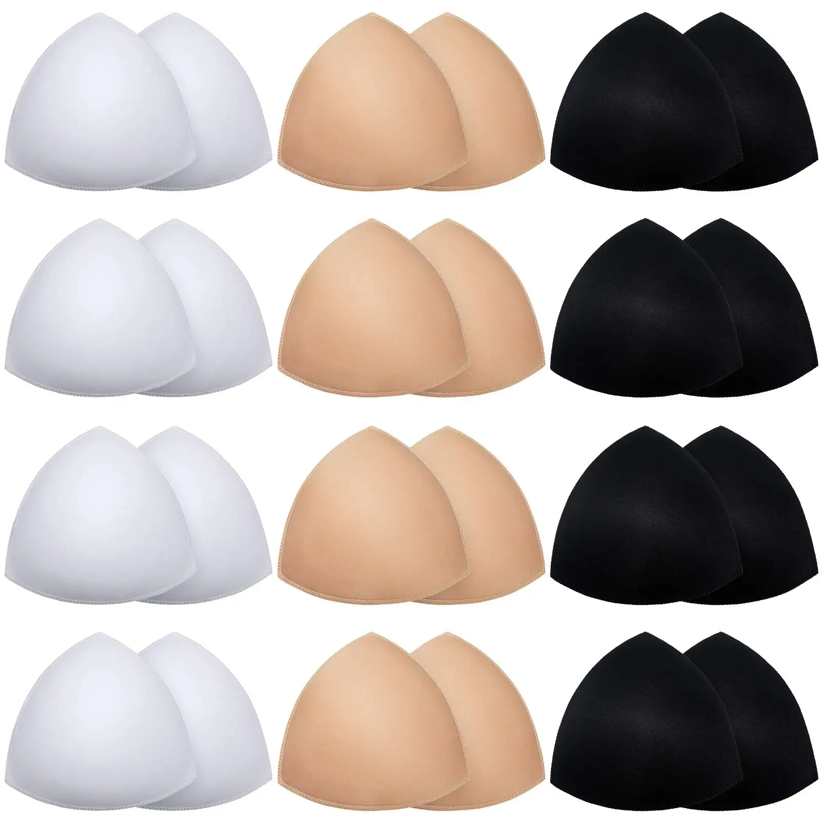 Triangle Sponge Push Up Bra Pads Set for Women Invisible Insert Swimsuit Bikini Breast Enhancers Chest Cup Pads Accessories
