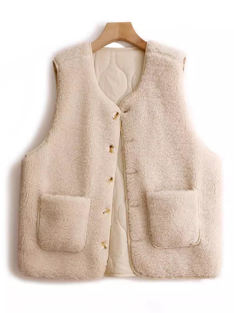 Chaleco Reversible de doble cara para mujer, chaqueta acolchada de terciopelo sin mangas, de algodón, a la moda, para otoño e invierno, 2024