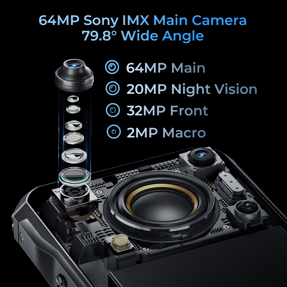 Oukitel wp33 pro 5g smartphone robusto 22000mah 6.6 "fhd + telefone celular 24gb 256gb câmera 64mp 33w dimensão 6100 +