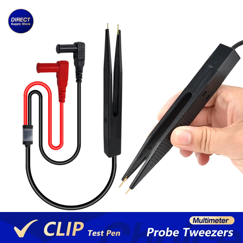 คลิปปากกาทดสอบ SMD Multimeter Probe แหนบ Patch สําหรับ Capacitance ตัวเหนี่ยวนําตัวต้านทานชิปส่วนประกอบ Multi-ใช้ไฟฟ้าเครื่องมือ