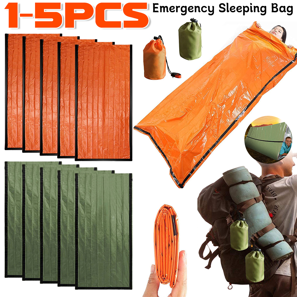 1/3/6 stücke Tragbare Notfall Decke Outdoor Survival Notfall Schlafsack Wasserdichte Thermische Biwacksack Camping Zubehör