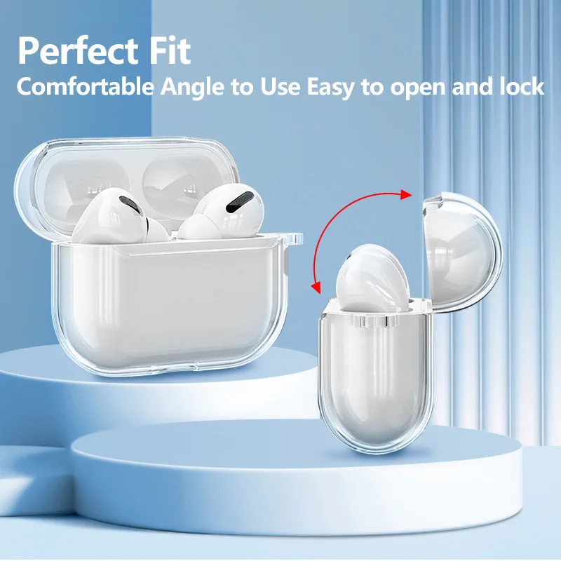 for Airpods Pro 3 Case Accessories Soft TPU Transparent Protective Shockproof Case with Cleaning Kit Keychain for Airpods Pro 3
